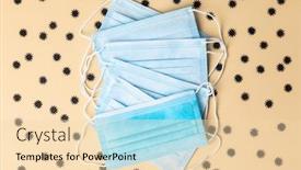  Presentation with medical face mask - Cool new slide deck with blue-medical-mask-on-creative backdrop and a lemonade colored foreground