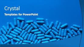  Presentation with medical pills - Presentation design consisting of blue-medical-pills-copy-space background and a gray colored foreground