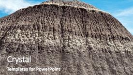  Presentation with blue - Slides with blue mesa hills layers background and a gray colored foreground