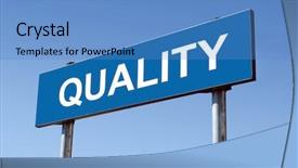  Presentation with blue sky - Presentation theme with blue metal street roadsign spelling background and a teal colored foreground