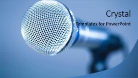  Presentation with pink and blue - Amazing slides having blue microphone backdrop and a light blue colored foreground