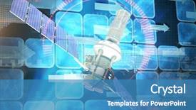  Presentation with blue squares - Amazing theme having blue modern solar satellite backdrop and a teal colored foreground