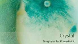  Presentation with mold - PPT theme featuring blue-mold-background-macro-view background and a soft green colored foreground