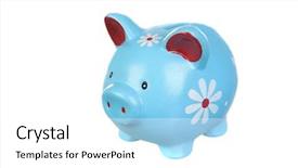  Presentation with oktoberfest bavarian white and blue - Amazing PPT theme having blue moneybox for savings isolated backdrop and a white colored foreground