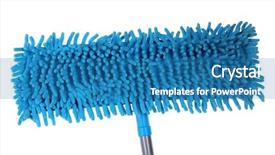  Presentation with floor - Presentation theme consisting of blue mop for floor isolated background and a  colored foreground