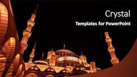  Presentation with blue night - Slides enhanced with blue-mosque-detail-sultan-ahmet background and a black colored foreground