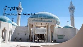  Presentation with amman jordan - Audience pleasing slides consisting of blue mosque in amman jordan backdrop and a teal colored foreground