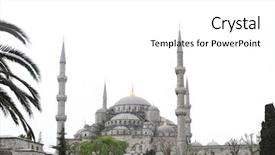  Presentation with mosque - Colorful slides enhanced with blue mosque in istanbul turkey backdrop and a white colored foreground