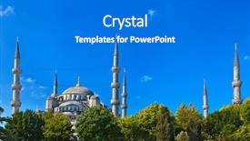  Presentation with architecture mosque - Amazing theme having blue mosque in istanbul turkey - architecture religion background backdrop and a gray colored foreground