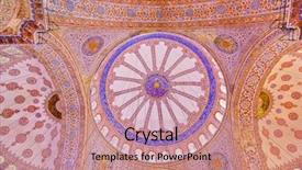  Presentation with architecture mosque - Presentation enhanced with blue mosque interior in istanbul background and a coral colored foreground
