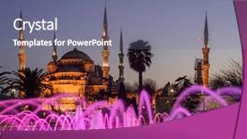  Presentation with area - Colorful presentation theme enhanced with blue mosque located place istambul backdrop and a  colored foreground