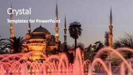  Presentation with area - Cool new PPT theme with blue mosque located place istambul backdrop and a gray colored foreground