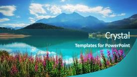  Presentation with amazing - Colorful presentation theme enhanced with blue mountain - amazing sunny day at champferersee backdrop and a ocean colored foreground
