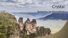  Presentation with blue mountain - PPT theme with leadership torch - he is searching for solution background and a black colored foreground