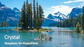  Presentation with spirit - Beautiful theme featuring blue mountain - spirit island in maligne lake backdrop and a teal colored foreground