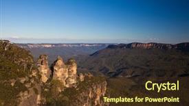  Presentation with australia - Beautiful presentation theme featuring blue mountain - three sisters rock formation australia backdrop and a tawny brown colored foreground