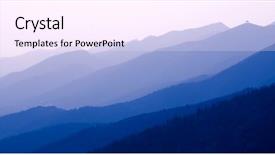  Presentation with blue mountain - Presentation theme enhanced with blue mountains background and a pink colored foreground