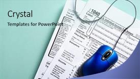  Presentation with tax - Presentation theme having blue mouse over 1040 background and a mint green colored foreground