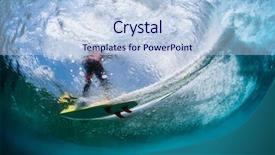  Presentation with water wave - Amazing presentation theme having blue moving water - underwater view of the surfer backdrop and a light blue colored foreground