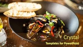  Presentation with lunch - Amazing presentation having blue-mussels-in-white-wine backdrop and a tawny brown colored foreground