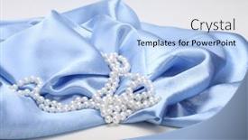  Presentation with silk pearl - Presentation theme having blue-nacre-wave-fabric-silk background and a light blue colored foreground
