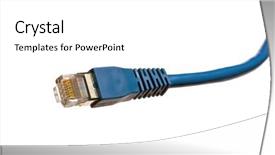  Presentation with network cable - Presentation theme having blue network cable on white background and a white colored foreground