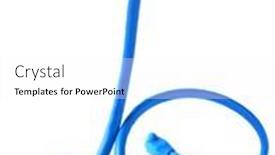  Presentation with network cable - Audience pleasing PPT theme consisting of blue-network-cable-with-connector backdrop and a white colored foreground