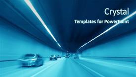  Presentation with blue night - Amazing PPT theme having blue night highway tunnel backdrop and a navy blue colored foreground