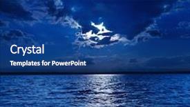  Presentation with water ocean - Theme having blue ocean - moonlight over water background and a ocean colored foreground