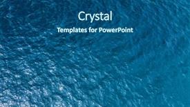  Presentation with ocean surface - Presentation theme consisting of blue ocean - sea surface aerial view background and a ocean colored foreground
