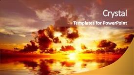  Presentation with caribbean lyrics - Amazing slides having blue ocean sky - caribbean sunset backdrop and a red colored foreground