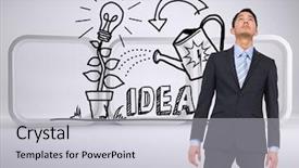  Presentation with strategy - Slide set featuring blue ocean strategy - composite image of serious asian background and a light gray colored foreground