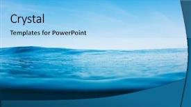  Presentation with ocean surface - Slide set with blue ocean surface beautiful seascape background and a  colored foreground