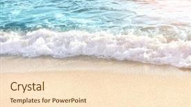  Presentation with blue wave - Cool new PPT layouts with blue ocean wave on sandy backdrop and a lemonade colored foreground