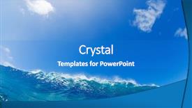  Presentation with ocean wave - Cool new presentation design with blue ocean wave tropical island backdrop and a teal colored foreground