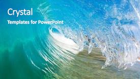  Presentation with water wave - PPT layouts featuring blue ocean wave view background and a teal colored foreground