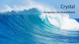  Presentation with ocean wave - Cool new slide deck with waves pacific - blue ocean wave backdrop and a light blue colored foreground