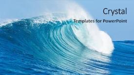  Presentation with ocean wave - Audience pleasing slide set consisting of blue ocean wave backdrop and a light blue colored foreground