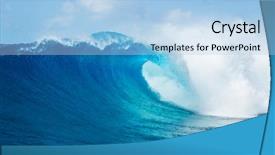  Presentation with ocean wave - PPT theme enhanced with blue ocean wave background and a light blue colored foreground