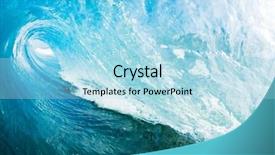  Presentation with ocean wave - PPT theme featuring blue ocean wave background and a light blue colored foreground