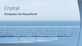  Presentation with ocean ship - Beautiful slides featuring blue-ocean-with-clear-sky backdrop and a sky blue colored foreground