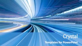  Presentation with rail - Presentation theme having blue of japanese mono rail background and a teal colored foreground