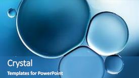  Presentation with water droplets - PPT theme with blue oil droplets on water background and a teal colored foreground