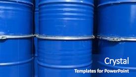  Presentation with drums - Theme featuring blue oil drums full frame background and a cobalt blue colored foreground