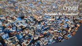  Presentation with morocco - Slide deck enhanced with blue old city chefchaouen morocco background and a gray colored foreground