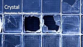  Presentation with glass - Colorful PPT theme enhanced with blue opaque glass with cracks backdrop and a ocean colored foreground