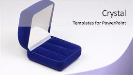  Presentation with white and navy blue - Colorful slide set enhanced with blue opened box on white backdrop and a  colored foreground