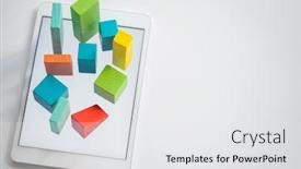  Presentation with blue orange - PPT theme consisting of blue-orange-and-green-flat background and a white colored foreground