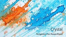 Presentation with abstract watercolor - Cool new PPT theme with blue orange watercolor 2 backdrop and a arctic colored foreground