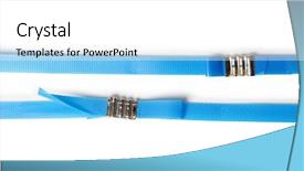 Presentation with packaging - PPT theme with blue packaging straps or tapes background and a white colored foreground